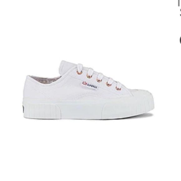 Superga Shoes - Superga 2630 COTU Canvas Sneaker in White & Rose